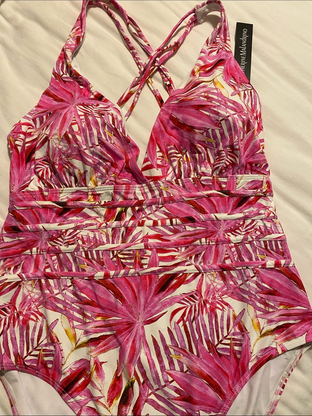 Catherine Malandrino Pink Tropical One-Piece Swimsuit